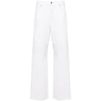 7 for all mankind pantalon droit tess à taille haute - blanc