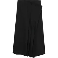 y's jupe mi-longue à design asymétrique - noir
