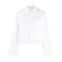 mm6 maison margiela chemise crop à manches longues - blanc