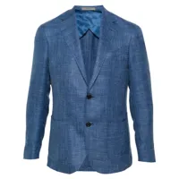 corneliani blazer en laine vierge mélangée - bleu