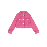 simonetta veste en jean crop à boutonnière - rose