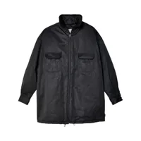 mm6 maison margiela veste zippée à motif numéro - noir