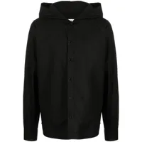mm6 maison margiela chemise en coton à capuche - noir