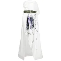 saiid kobeisy robe asymétrique à motif abstrait - blanc
