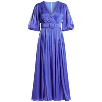 costarellos robe mi-longue à taille ceinturée - bleu