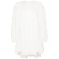 isabel marant robe courte à dentelle fleurie - blanc