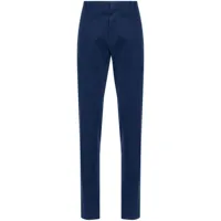 zegna pantalon chino à coupe droite - bleu