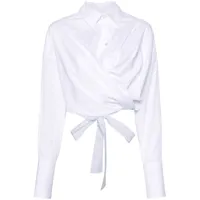 viktor & rolf chemise crop à design cache-cœur - blanc