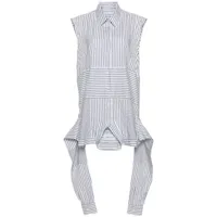 viktor & rolf robe-chemise upside down à rayures - blanc