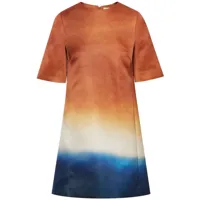 oscar de la renta robe courte à imprimé abstrait - orange