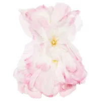 oscar de la renta robe courte à appliques fleurs - rose