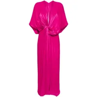 costarellos robe longue roanna lurex - rose