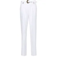 versace jeans couture pantalon fuselé baroque buckle - blanc