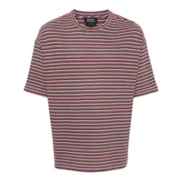 a.p.c. t-shirt en coton à rayures - rose