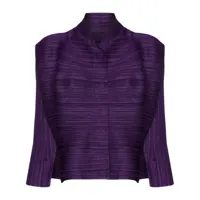pleats please issey miyake veste à effet plissé - violet