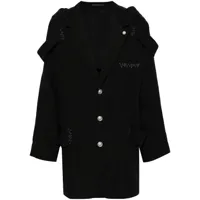 yohji yamamoto blazer à coutures contrastantes - noir