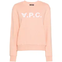 a.p.c. t-shirt en coton à logo floqué - rose