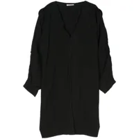 by malene birger robe mi-longue dielle à design plissé - noir