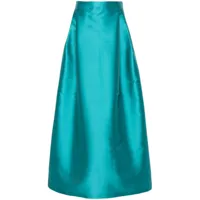 alberta ferretti jupe plissée à taille haute - bleu