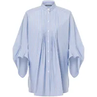 alberta ferretti chemise en coton à rayures - bleu