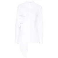 alberta ferretti chemise en popeline à fleurs appliquées - blanc