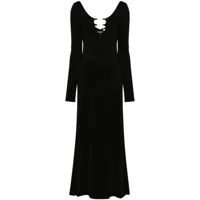 alice + olivia robe longue kalena à découpes - noir