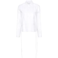 alberta ferretti chemise à détails plissés - blanc