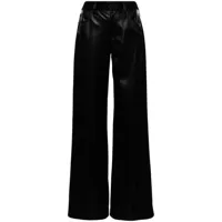 alice + olivia pantalon trish en cuir artificiel - noir