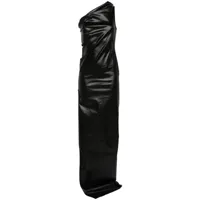 rick owens robe longue à design à une épaule - noir