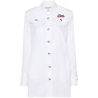 alessandra rich robe courte à patch logo - blanc
