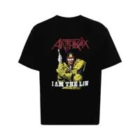 neighborhood x anthrax t-shirt à logo imprimé - noir