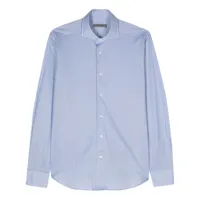 corneliani chemise en piqué ondulé - bleu