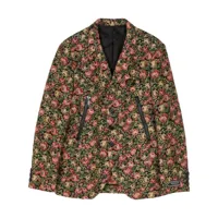 undercover floral-pattern single-breasted blazer - noir