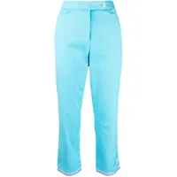 chanel pre-owned pantalon court à coupe slim (années 2000) - bleu