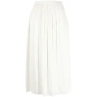 ba&sh jupe mi-longue karol à design plissé - blanc