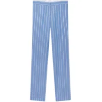 stella mccartney pantalon droit à fines rayures - bleu