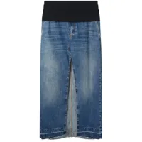 stella mccartney jupe en jean à coupe longue - bleu