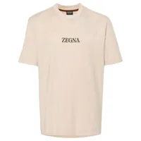 zegna t-shirt à logo imprimé - tons neutres
