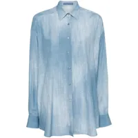 ermanno scervino chemise à imprimé jean - bleu