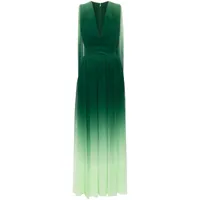 elie saab robe longue plissée à effet dégradé - vert