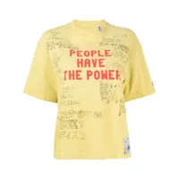 maison mihara yasuhiro t-shirt en coton à slogan imprimé - jaune