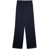 semicouture pantalon ample à taille haute - bleu