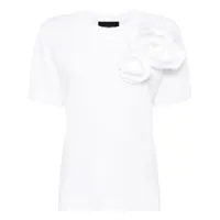 simone rocha t-shirt en jersey à appliques fleurs - blanc