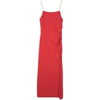 bimba y lola robe longue à design drapé - rouge