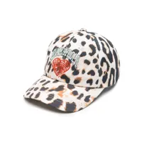 bimba y lola casquette à imprimé léopard - tons neutres