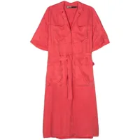 bimba y lola robe-chemise à taille ceinturée - rouge