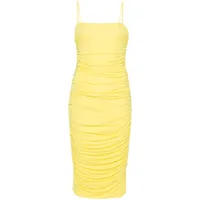 pinko robe mi-longue froncée - jaune