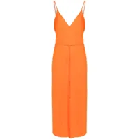 calvin klein robe à plastron plissé - orange