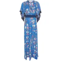 dvf diane von furstenberg robe longue gary à design portefeuille - bleu