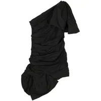 pushbutton robe courte à design à une épaule - noir